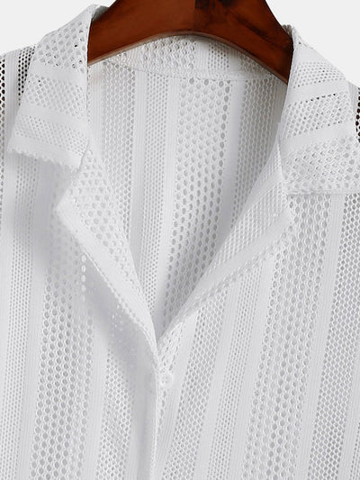 Odette-Mesh Textuur Shirt