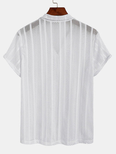 Odette-Mesh Textuur Shirt