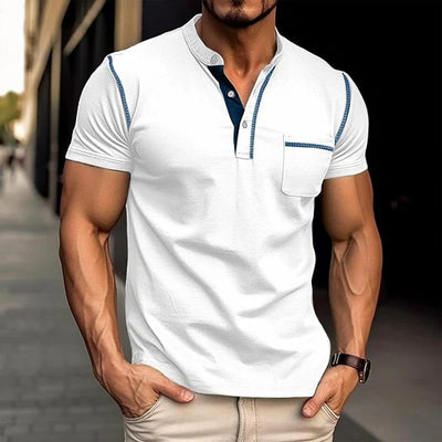 Henly-Casual T-shirt met korte kraag voor heren - Huis Van Stijl