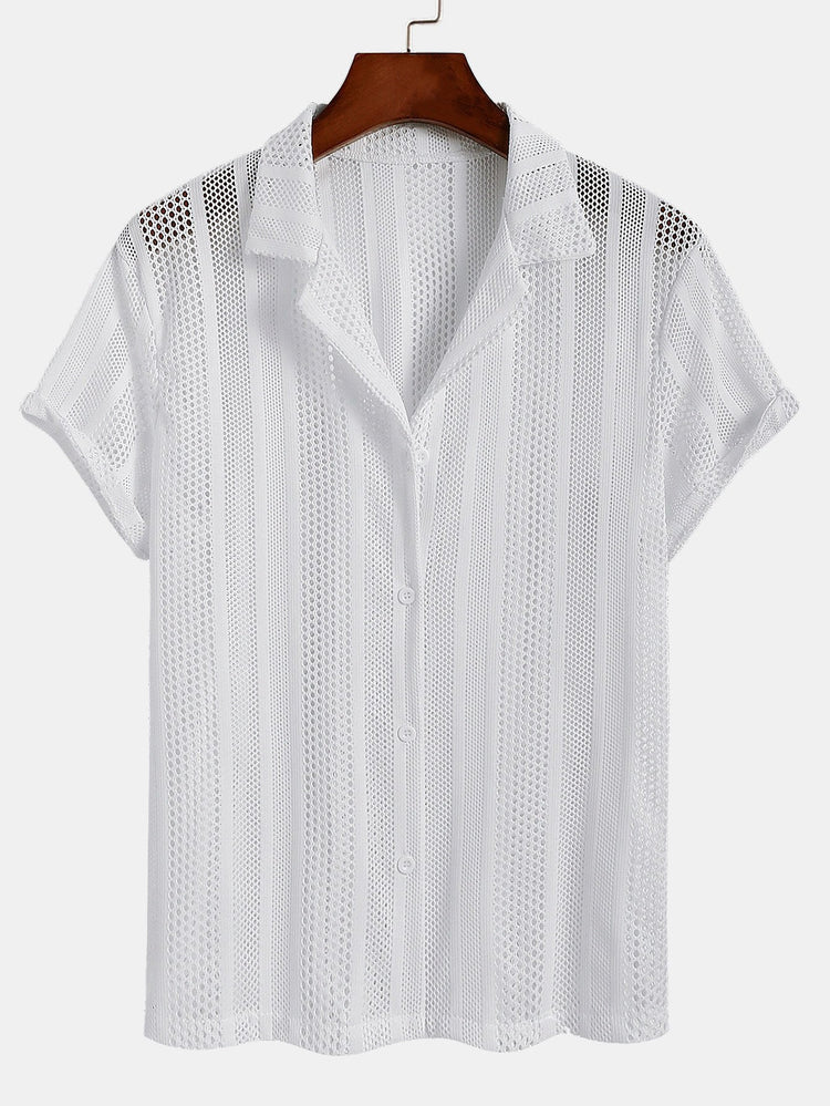 Odette-Mesh Textuur Shirt