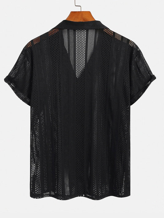 Odette-Mesh Textuur Shirt