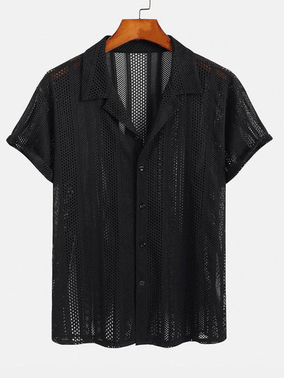 Odette-Mesh Textuur Shirt