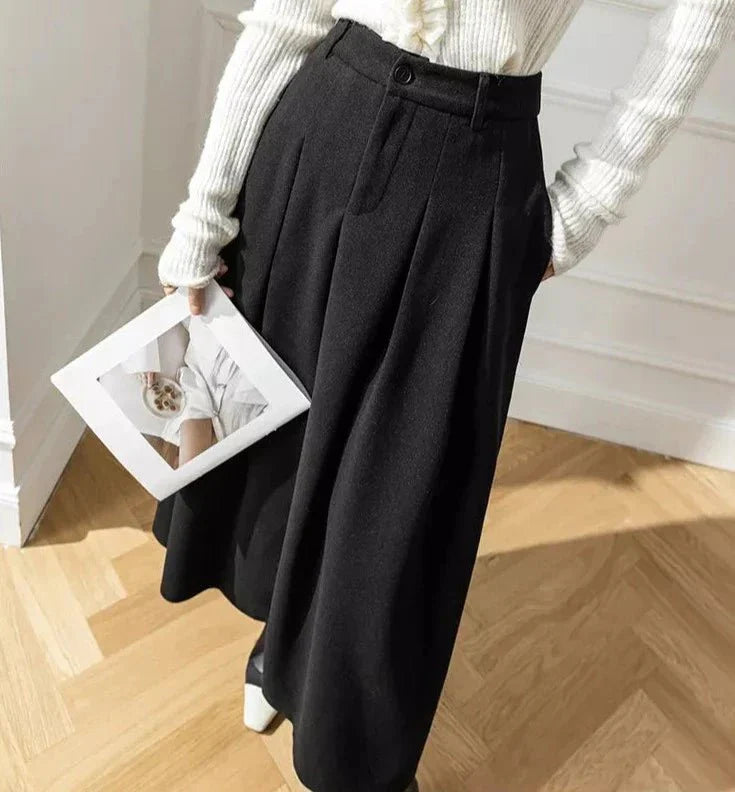 Elegante lange rok van zachte katoenmix voor dames