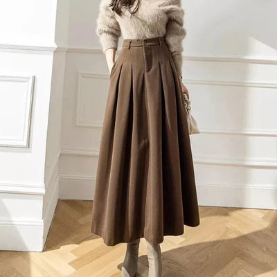 Elegante lange rok van zachte katoenmix voor dames
