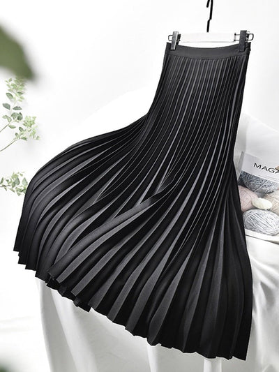 Elegante Plissé Jupe met Hoge Taille voor Dames