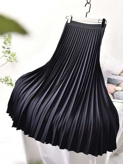 Elegante Plissé Jupe met Hoge Taille voor Dames