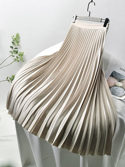 Elegante Plissé Jupe met Hoge Taille voor Dames