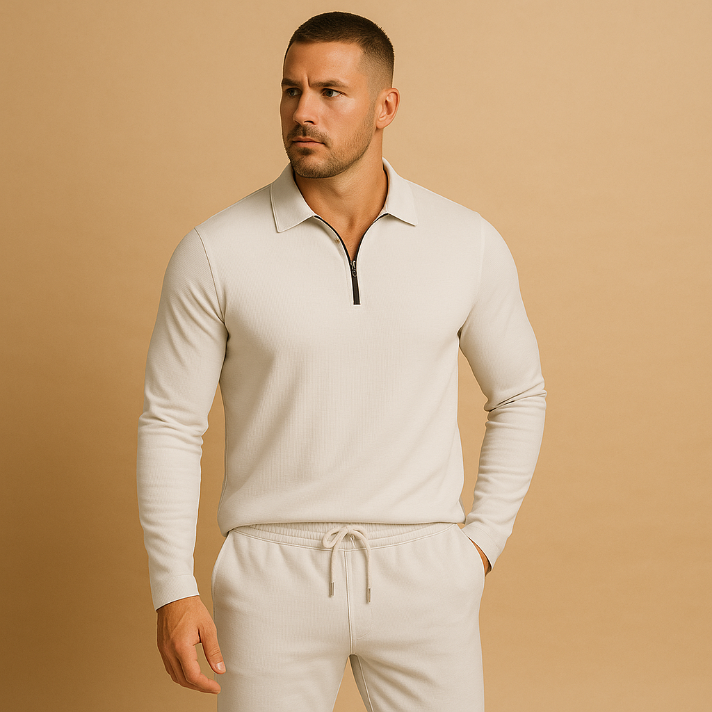 Modern Tracksuit with Zip and Tapered Pants for Men