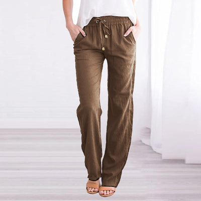 Chic dames pantalon in zachte katoenmix