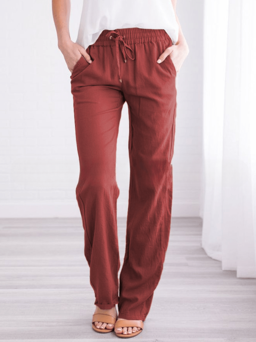 Chic dames pantalon in zachte katoenmix