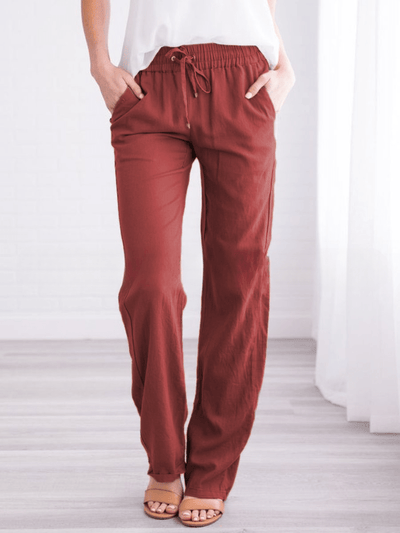 Chic dames pantalon in zachte katoenmix