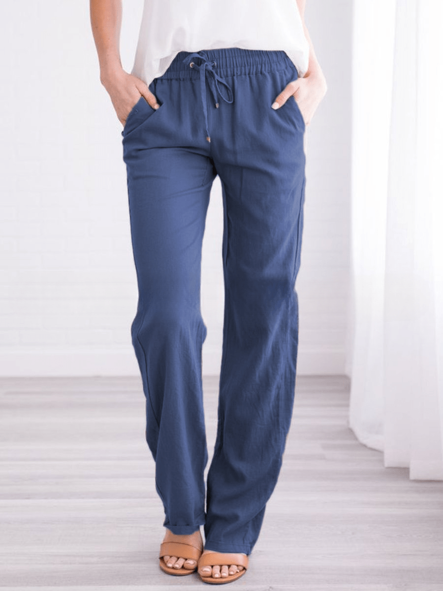 Chic dames pantalon in zachte katoenmix