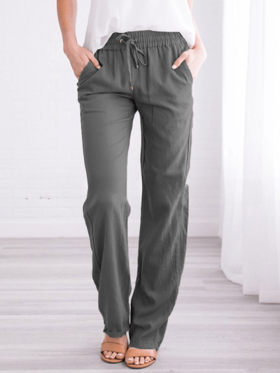 Chic dames pantalon in zachte katoenmix