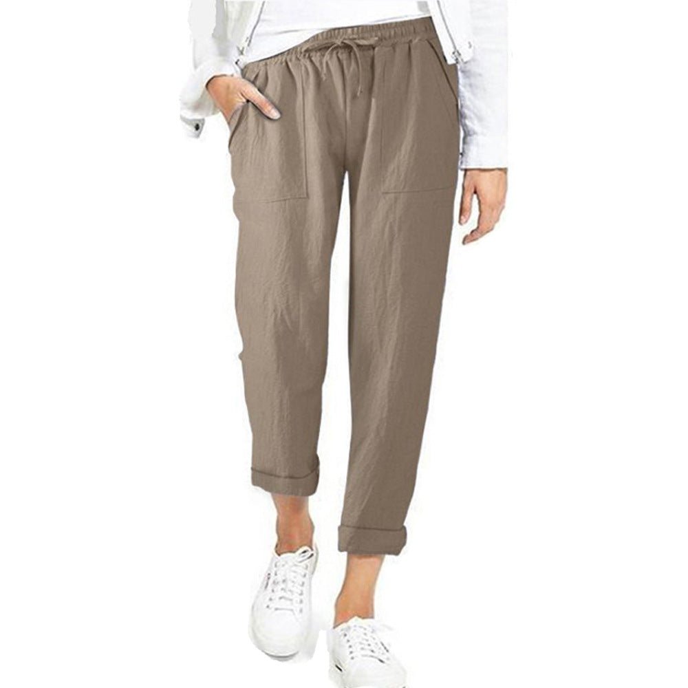 Chic dames pantalon in zachte katoenmix