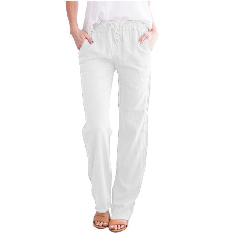 Chic dames pantalon in zachte katoenmix