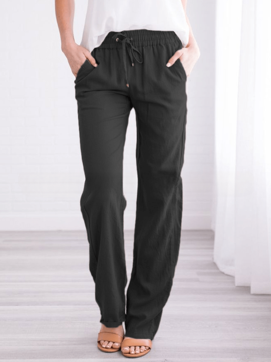 Chic dames pantalon in zachte katoenmix
