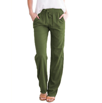 Chic dames pantalon in zachte katoenmix
