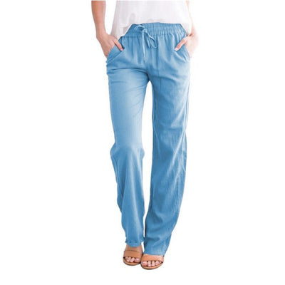Chic dames pantalon in zachte katoenmix