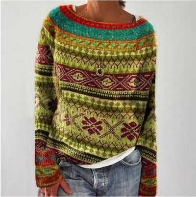 Retro Chic Damen Pull met Lange Mouwen