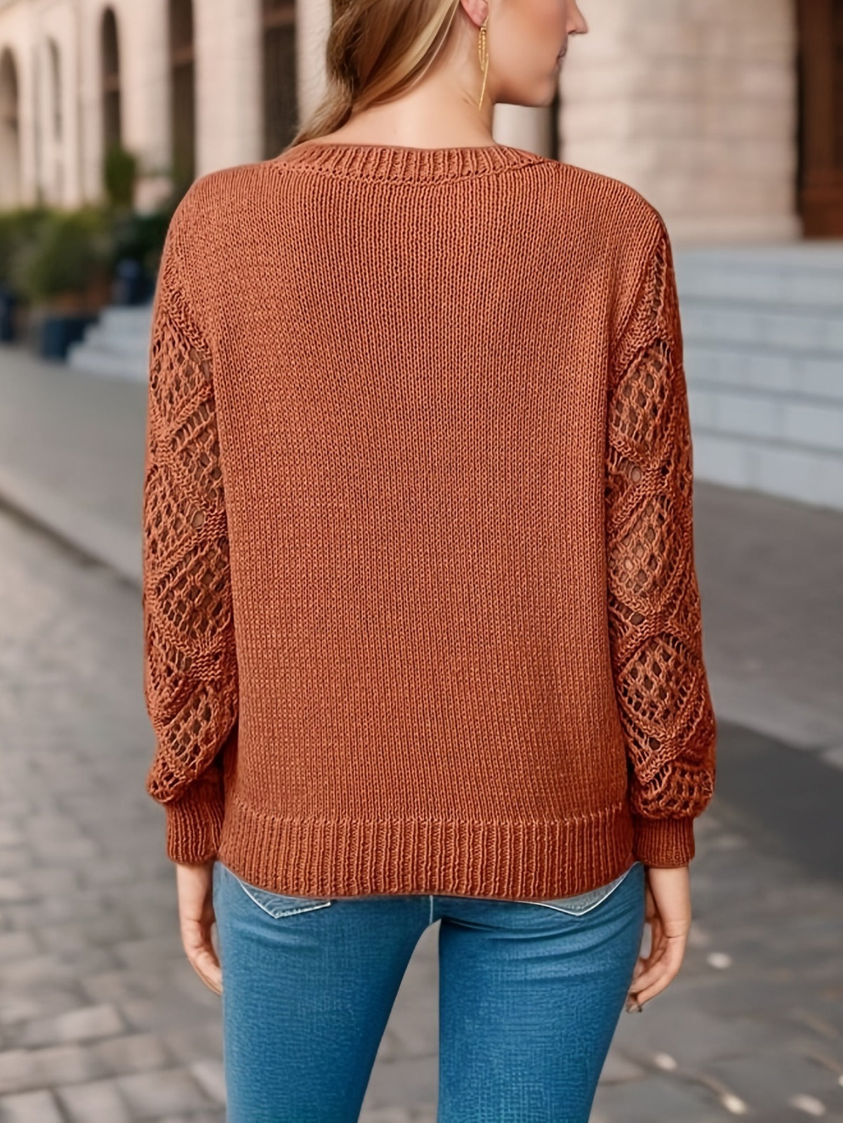 V-hals Vrouwen Trui met Uitgesneden Details