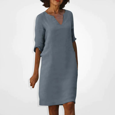 Elegante Midi Jurk met V-hals voor Dames
