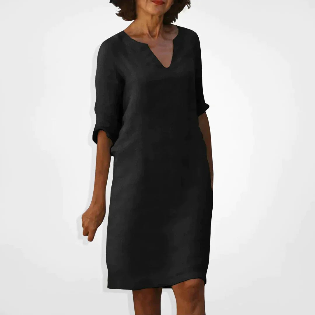 Elegante Midi Jurk met V-hals voor Dames