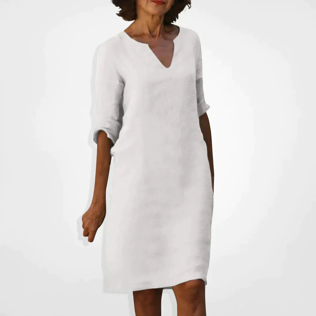 Elegante Midi Jurk met V-hals voor Dames