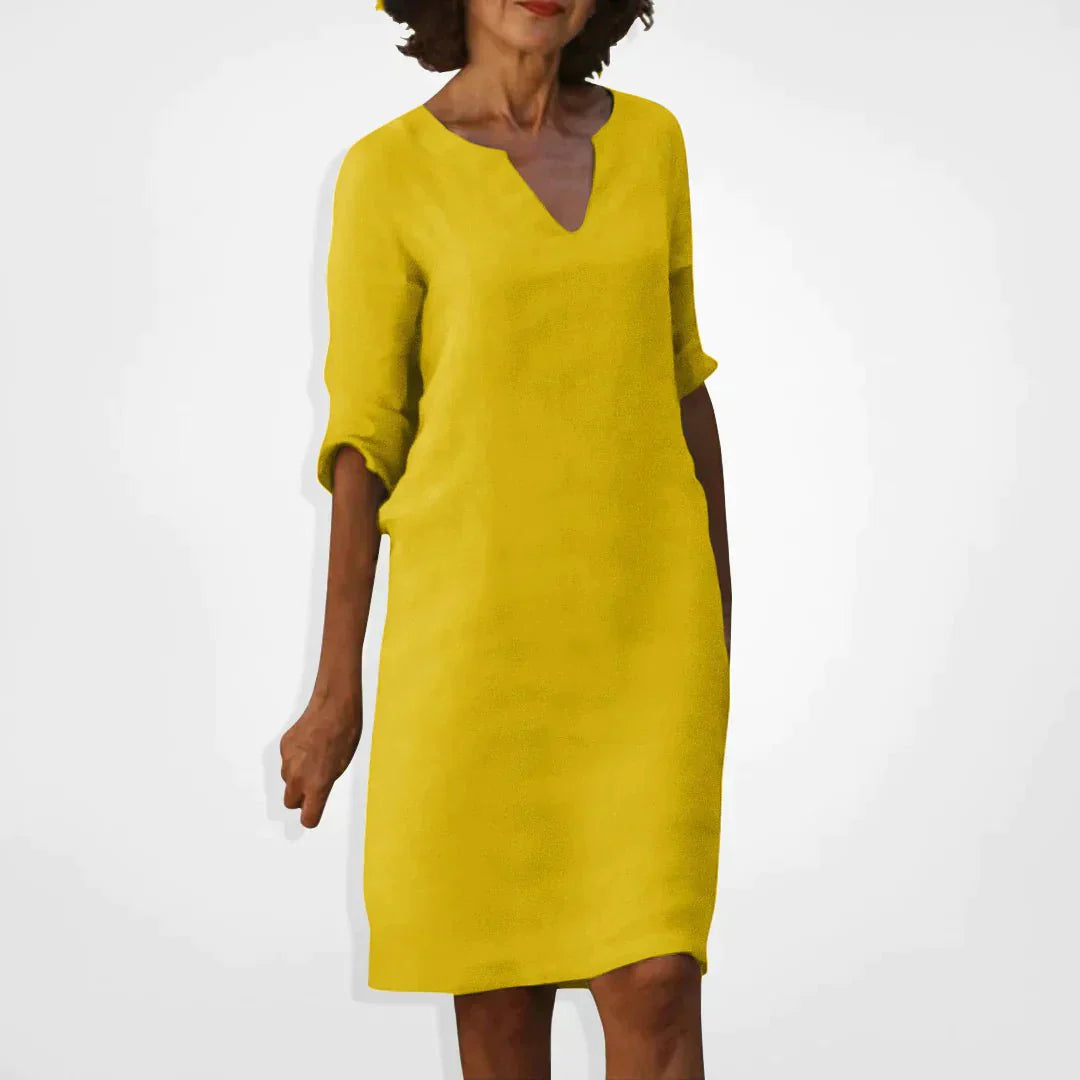 Elegante Midi Jurk met V-hals voor Dames