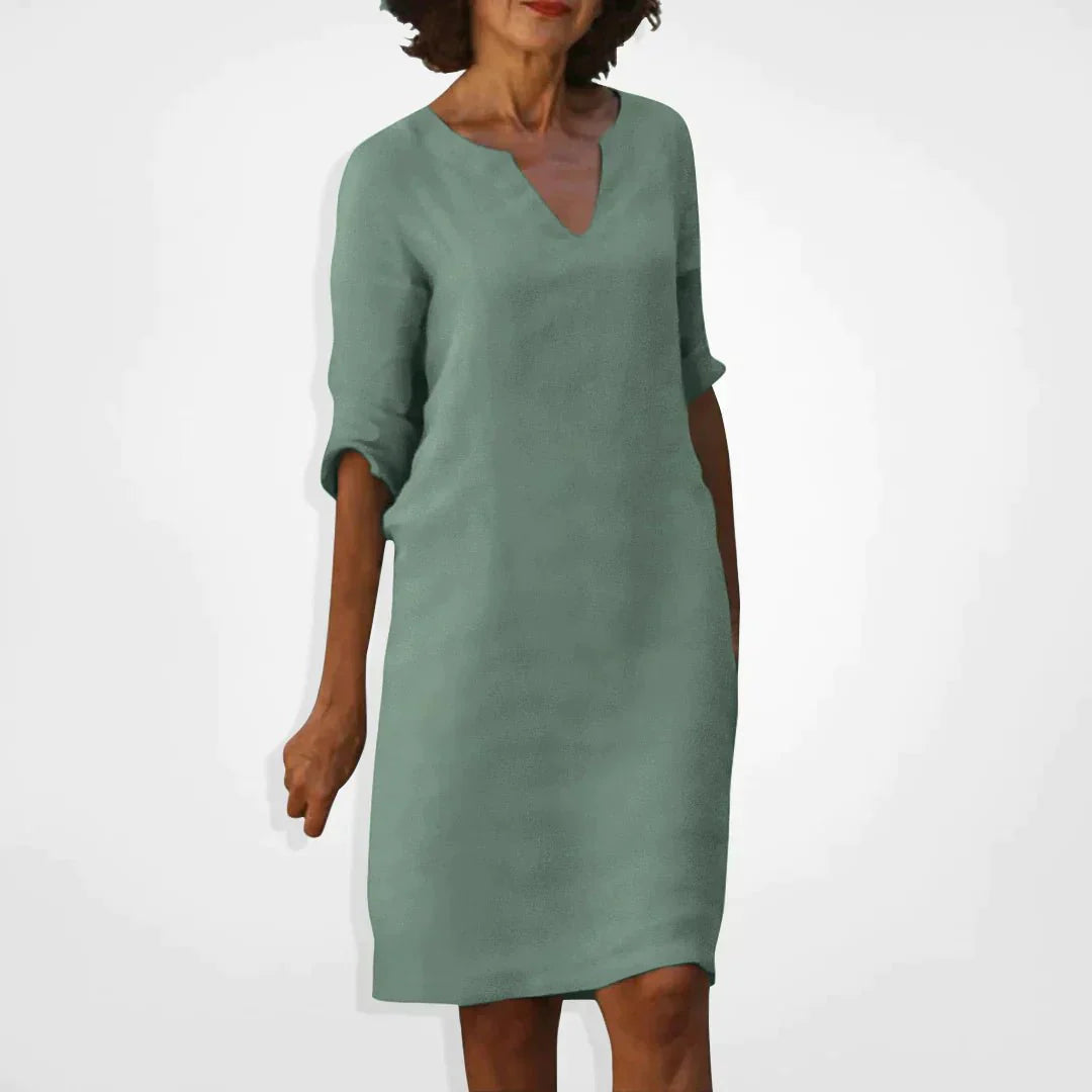 Elegante Midi Jurk met V-hals voor Dames
