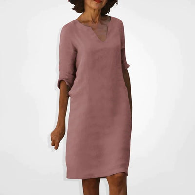 Elegante Midi Jurk met V-hals voor Dames