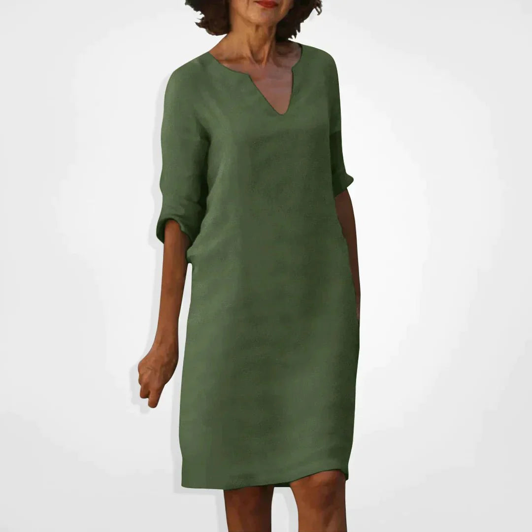 Elegante Midi Jurk met V-hals voor Dames