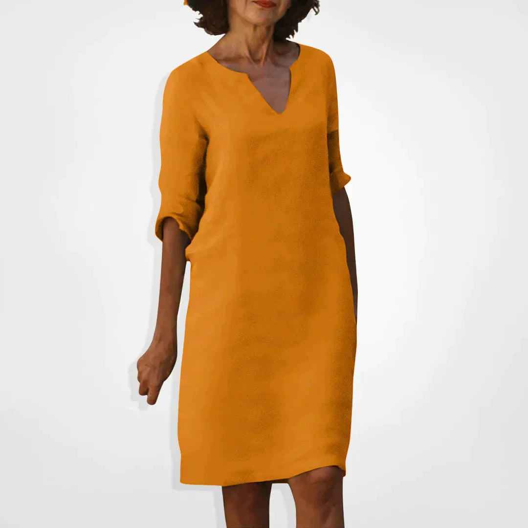 Elegante Midi Jurk met V-hals voor Dames