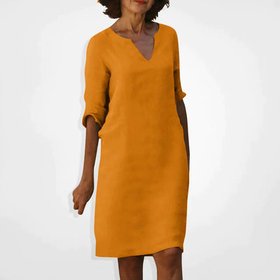 Elegante Midi Jurk met V-hals voor Dames