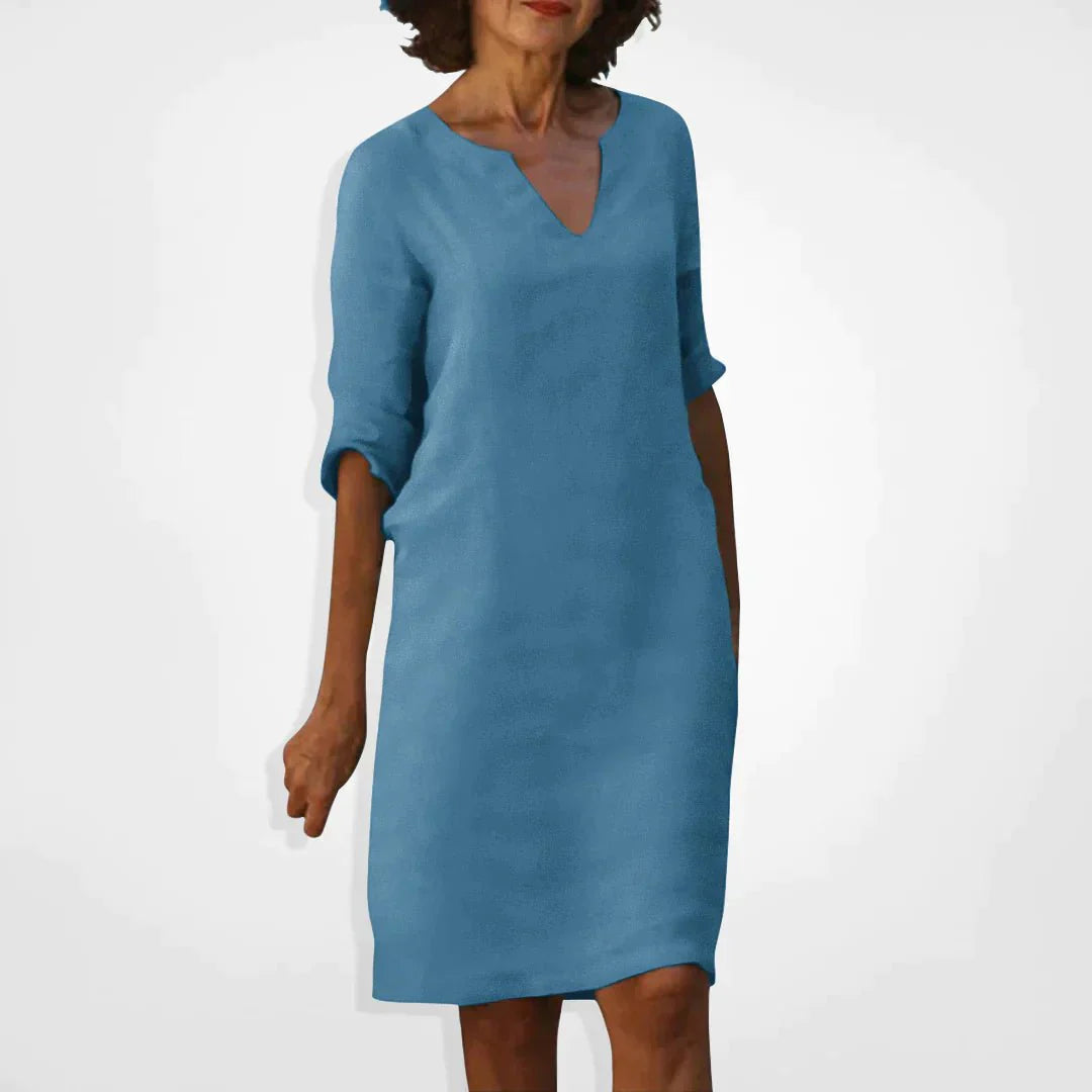 Elegante Midi Jurk met V-hals voor Dames