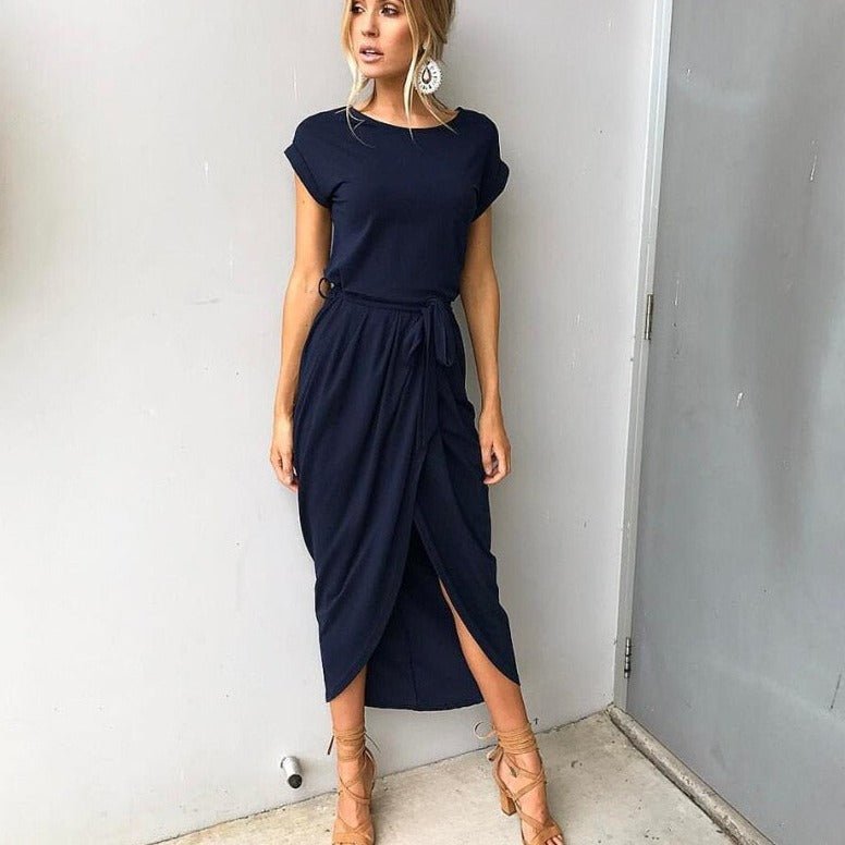 Elegante dames jurk met korte mouwen