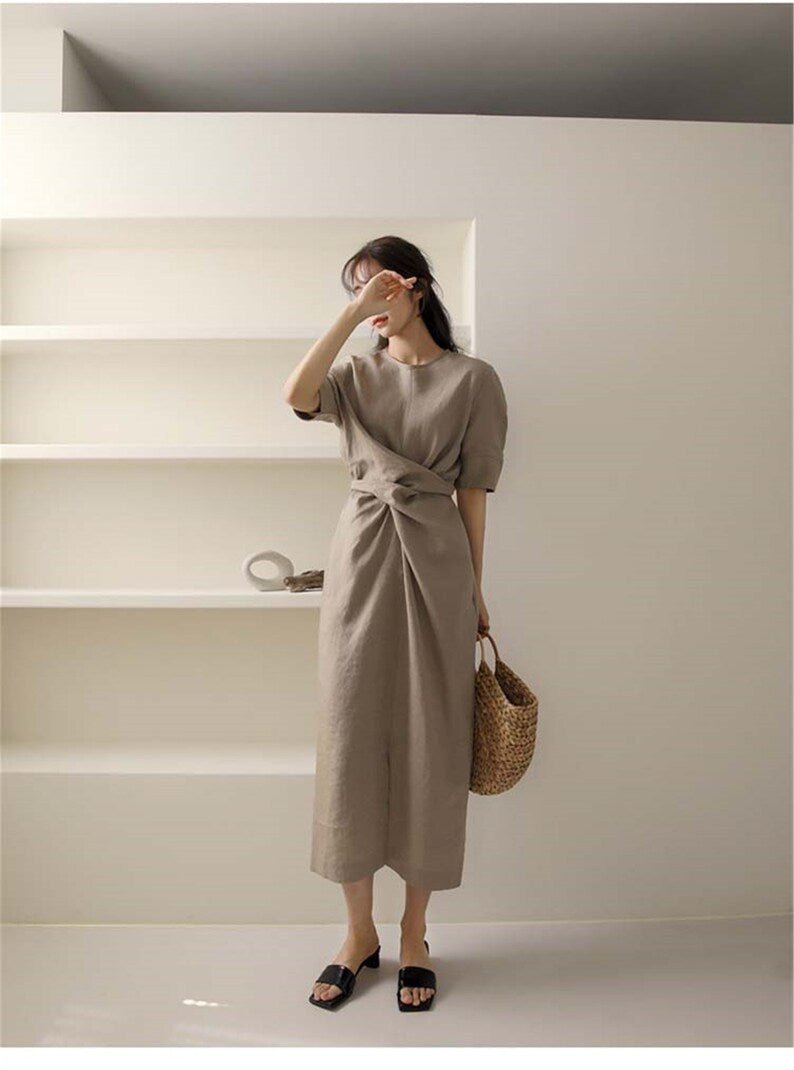 Elegante Linnen Robe voor Dames
