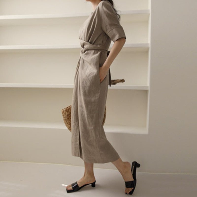 Elegante Linnen Robe voor Dames