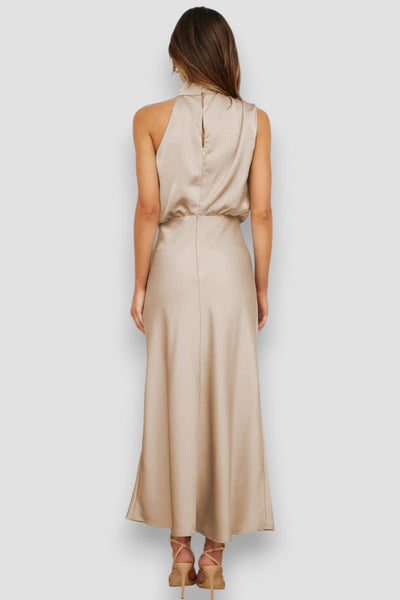 Elegante Halter Jurk van Zachte Satijnmix voor Dames