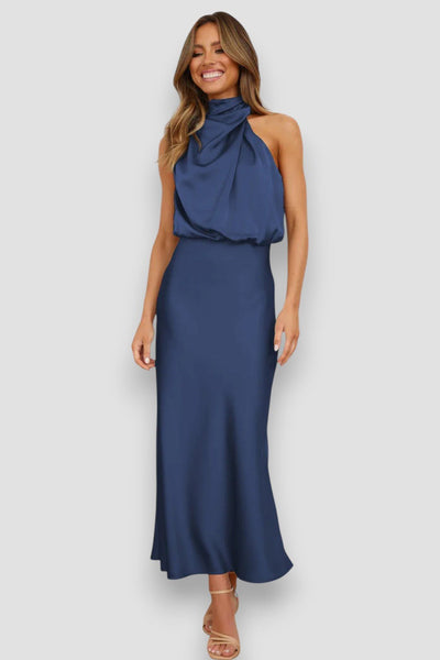Elegante Halter Jurk van Zachte Satijnmix voor Dames