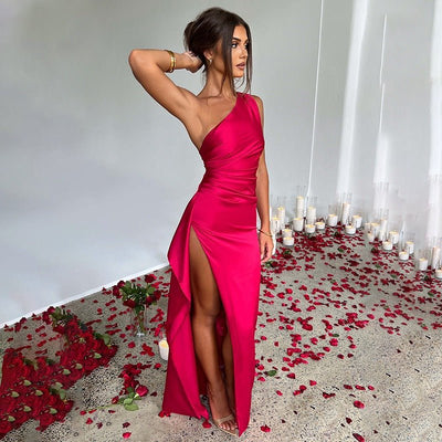 Elegante Maxi Jurk met Ontblote Schouders voor Dames