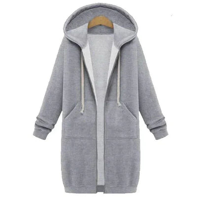 Dames lange sweatshirt met rits