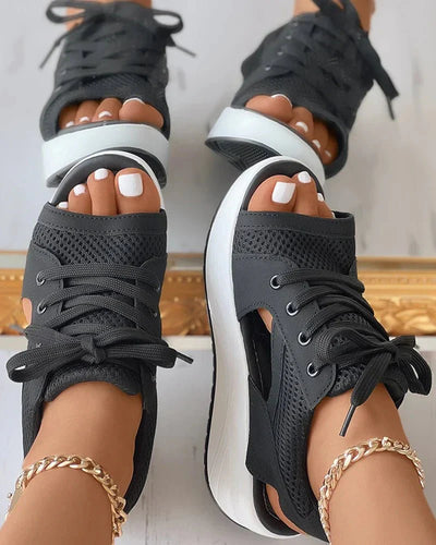 Elegante Orthopedische Sandalen met Veters voor Dames