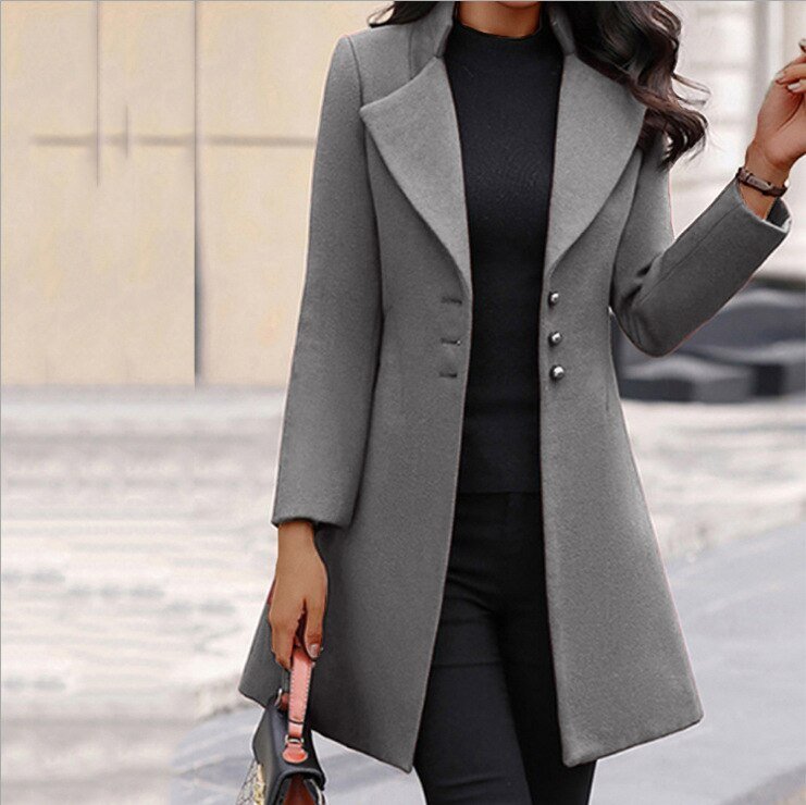 Casual Cotton Mid-Length Coat for Women