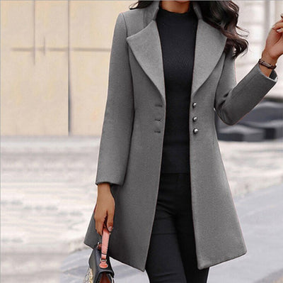Casual Cotton Mid-Length Coat for Women
