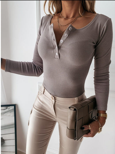 Elegante dames T-shirt Côtelé