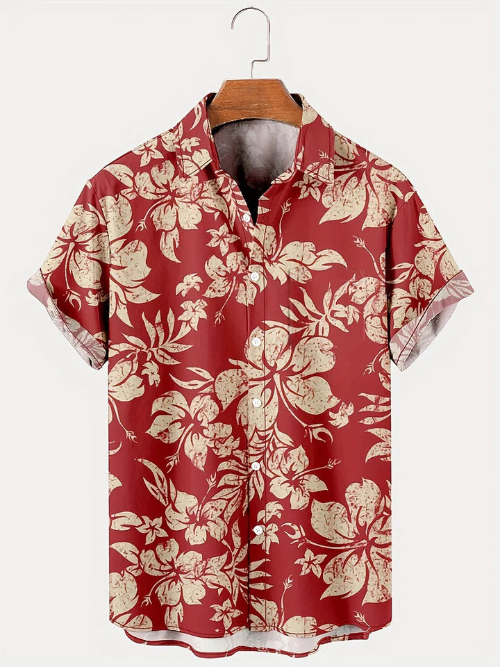 Santiago-bloemenprint hawaiishirt Voor heren