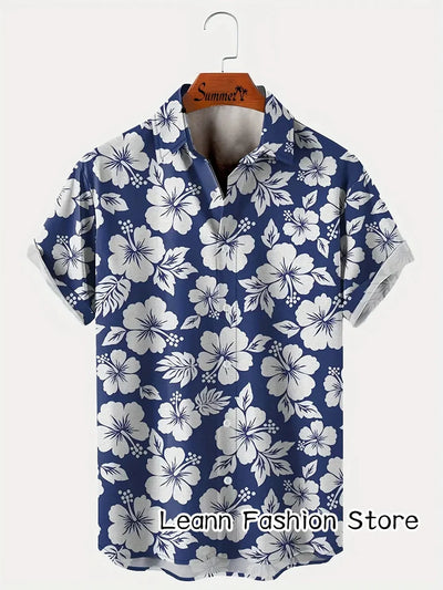 Santiago-bloemenprint hawaiishirt Voor heren