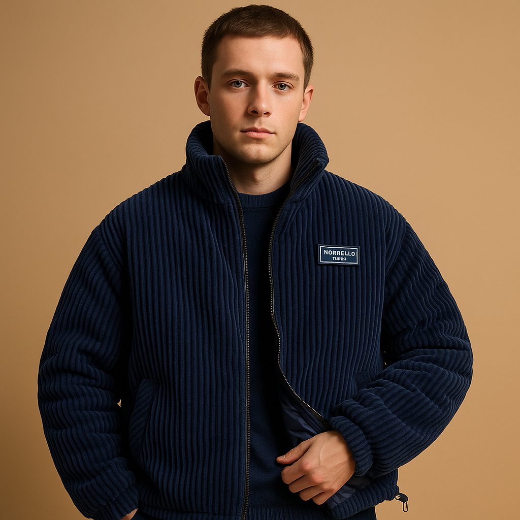 Corduroy herenjas met comfortabele pasvorm