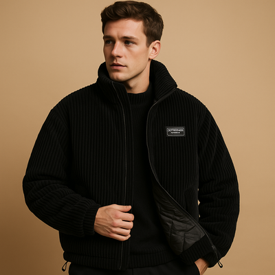 Corduroy herenjas met comfortabele pasvorm