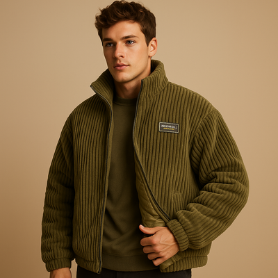 Corduroy herenjas met comfortabele pasvorm